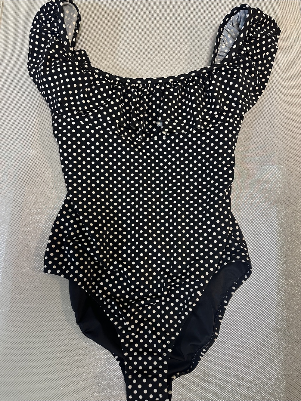 J. Crew Black and White Polka Dot One-Piece